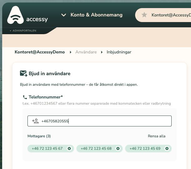 Personer → Inbjudningar i webbportalen
