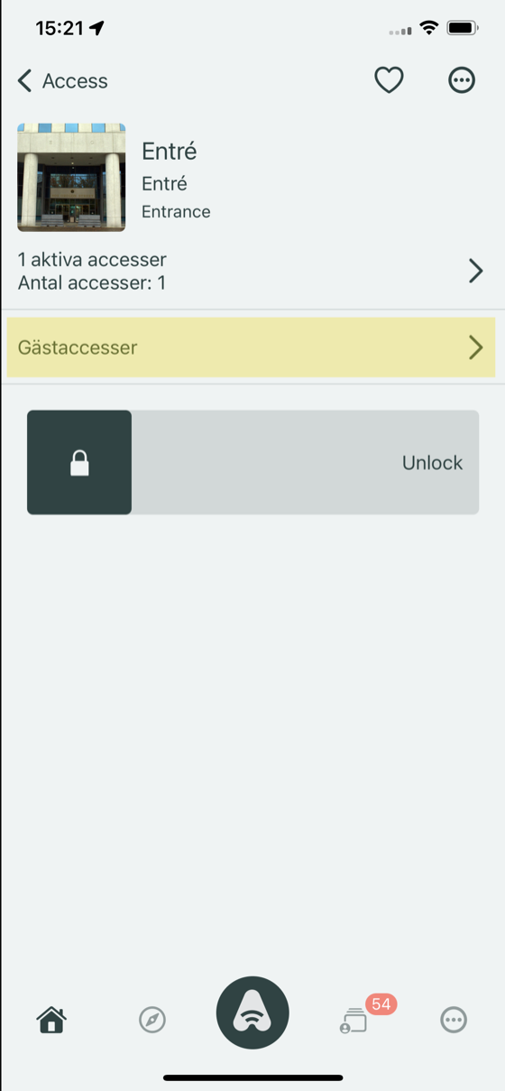 En tillgång med gästaccess aktiverat