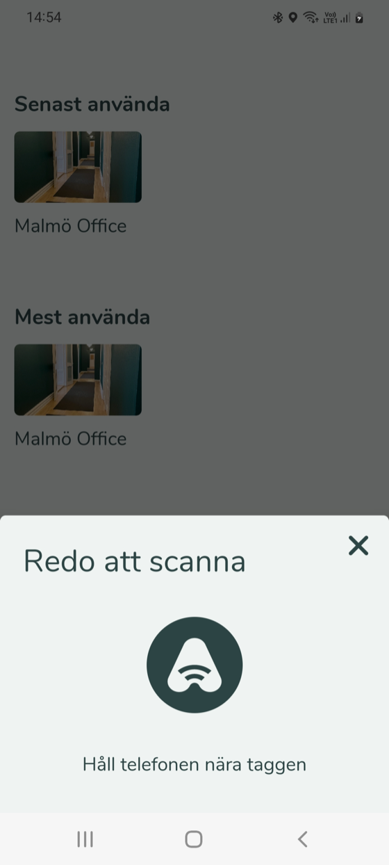 iPhone i skanningsläge – redo att scanna