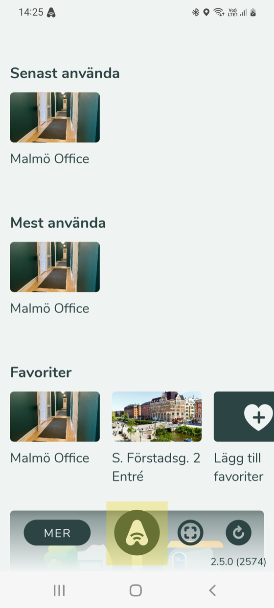 iPhone: starta skanningsläget från startsidan